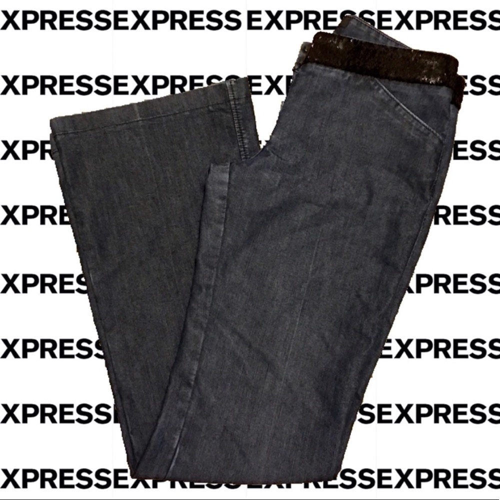Sz 2 - Express Design Studio Denim Sequin Waist 
Jeans